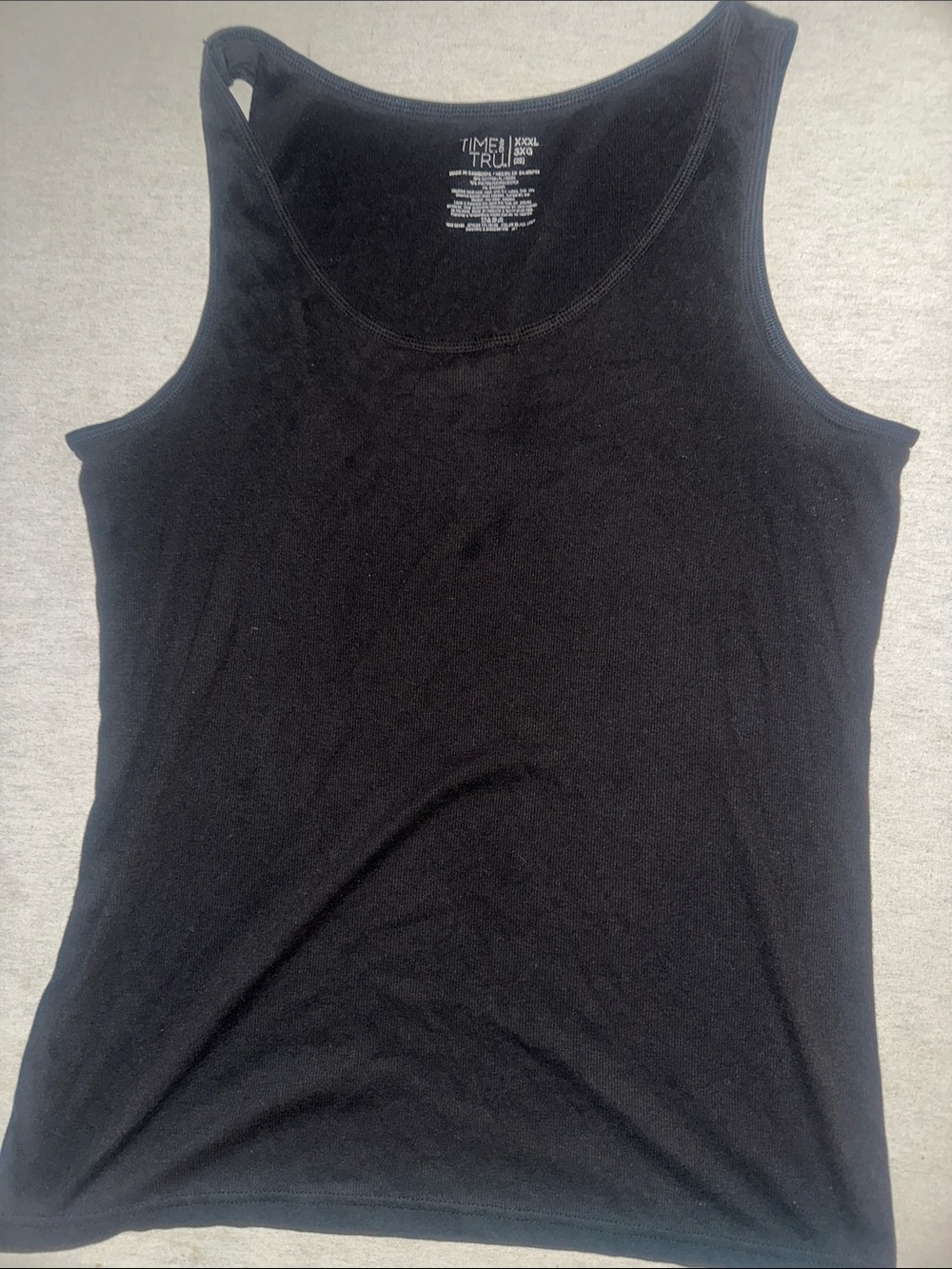 Time and Tru Black Scoop Neck Tank Top - Women's Sleeveless Basic